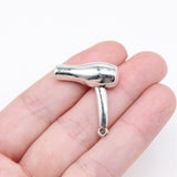 WYSIWYG 5pcs 27x23mm Antique Silver Color Three-Dimensional Hair Dryer Charms For Jewelry Making