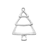 WYSIWYG 5pcs 27x38mm Hollow Cypress Tree Charms Pendant DIY Jewelry Findings Antique Silver Color