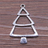 WYSIWYG 5pcs 27x38mm Hollow Cypress Tree Charms Pendant DIY Jewelry Findings Antique Silver Color