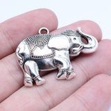 WYSIWYG 5pcs 27x40mm 2 Colors Elephant Charms Pendant For DIY Jewelry Making Handmade Jewelry Craft Findings