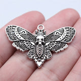 5pcs 27x43mm Antique Silver Color Skull Butterfly Charms Pendant For DIY Jewelry Making Handmade Jewelry Craft Findings h1245