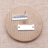 WYSIWYG 5pcs 28x10mm Antique Silver Color Never Give Up Charms For Jewelry Making
