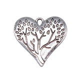 WYSIWYG 5pcs 28x26mm Antique Silver Color Antique Gold Color Heart Tree Pendants Charm For Necklace Making