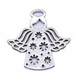 WYSIWYG 5pcs 28x27mm Antique Silver Color Flower Angel Charms Pendant For Jewelry Making DIY Jewelry Findings