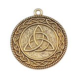 WYSIWYG 5pcs 28x32mm 4 Colors Double-Sided Triquetra Knot Round Charms Pendant For DIY Jewelry Making