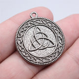 WYSIWYG 5pcs 28x32mm 4 Colors Double-Sided Triquetra Knot Round Charms Pendant For DIY Jewelry Making