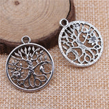 WYSIWYG 5pcs 29x25mm Charms Tree Of Life Sun And Crescent Moon Antique Bronze Antique Silver Color DIY Making Findings Jewelry EF3718