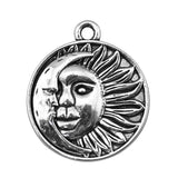 WYSIWYG 5pcs 29x25mm Sun And Moon Charms For Jewelry Making Jewelry Accessories Antique Silver Plated Antique Bronze Plated