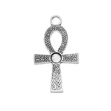WYSIWYG 5pcs 3 Colors 26x47mm Ankh Cross Charms Pendant For Jewelry Making Jewelry Findings