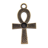 WYSIWYG 5pcs 3 Colors 26x47mm Ankh Cross Charms Pendant For Jewelry Making Jewelry Findings