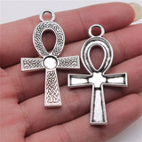 WYSIWYG 5pcs 3 Colors 26x47mm Ankh Cross Charms Pendant For Jewelry Making Jewelry Findings