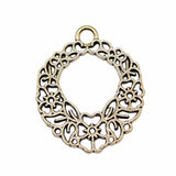 WYSIWYG 5pcs 30x25mm Hollow Flower Wreath Charms For Jewelry Making DIY Jewelry Findings