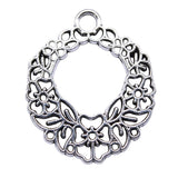 WYSIWYG 5pcs 30x25mm Hollow Flower Wreath Charms For Jewelry Making DIY Jewelry Findings