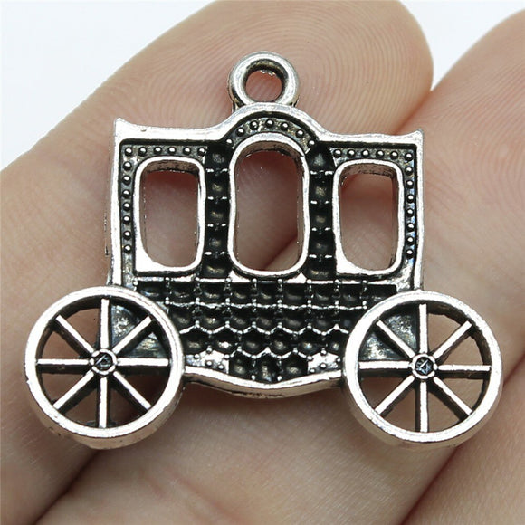 WYSIWYG 5pcs 30x27mm Carriage Charms Antique Silver Color Charms For Jewelry Making Jewelry Findings