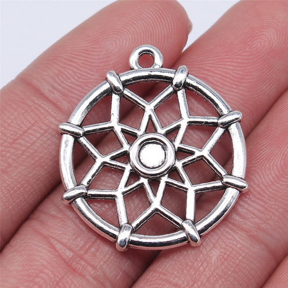 WYSIWYG 5pcs 30x27mm Dreamcatcher Charms DIY Jewelry Findings Antique Silver Color Antique Bronze Color For Jewelry Making