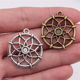 WYSIWYG 5pcs 30x27mm Dreamcatcher Charms DIY Jewelry Findings Antique Silver Color Antique Bronze Color For Jewelry Making