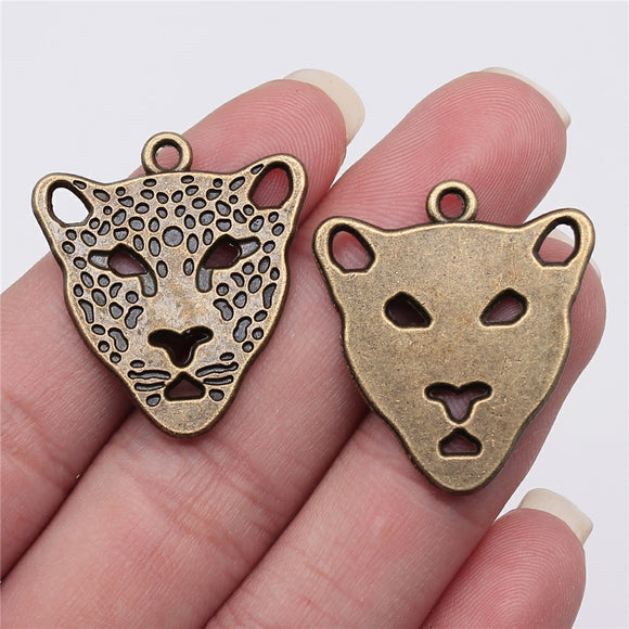 WYSIWYG 5pcs 30x27mm Leopard Charms Antique Bronze Color For DIY Jewelry Making Zinc Alloy Charms Pendant Jewelry Findings