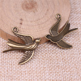 WYSIWYG 5pcs 30x28mm 2 Colors Bird Swallow Charm Pendants For Jewelry Making Swallow Bird Pendants Charm