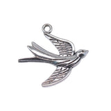 WYSIWYG 5pcs 30x28mm 2 Colors Bird Swallow Charm Pendants For Jewelry Making Swallow Bird Pendants Charm