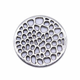 WYSIWYG 5pcs 30x30mm Antique Silver Color Hollow Wafer Charms Pendant For Jewelry Making DIY Jewelry Findings