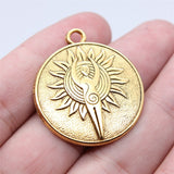 WYSIWYG 5pcs 30x35mm 4 Colors Fertility Goddess Round Charms Pendant For DIY Jewelry Making Handmade Jewelry Craft Findings