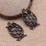 WYSIWYG 5pcs 31x19mm Owl Charms Antique Bronze Color For DIY Jewelry Making Zinc Alloy Charms Pendant Jewelry Findings