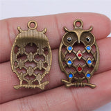 WYSIWYG 5pcs 31x19mm Owl Charms Antique Bronze Color For DIY Jewelry Making Zinc Alloy Charms Pendant Jewelry Findings