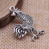 WYSIWYG 5pcs 31x20mm Antique Silver Color Cock Charms Pendant For Jewelry Making DIY Jewelry Findings