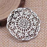 WYSIWYG 5pcs 32x32mm Antique Silver Color Hollow Flower Pattern Charms Pendant For Jewelry Making DIY Jewelry Findings