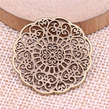 WYSIWYG 5pcs 32x32mm Antique Silver Color Hollow Flower Pattern Charms Pendant For Jewelry Making DIY Jewelry Findings