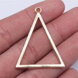 WYSIWYG 5pcs 32x40mm Triangle Charms Electrophoresis KC Gold Color Plated For DIY Jewelry Making Charms Pendant Jewelry Findings