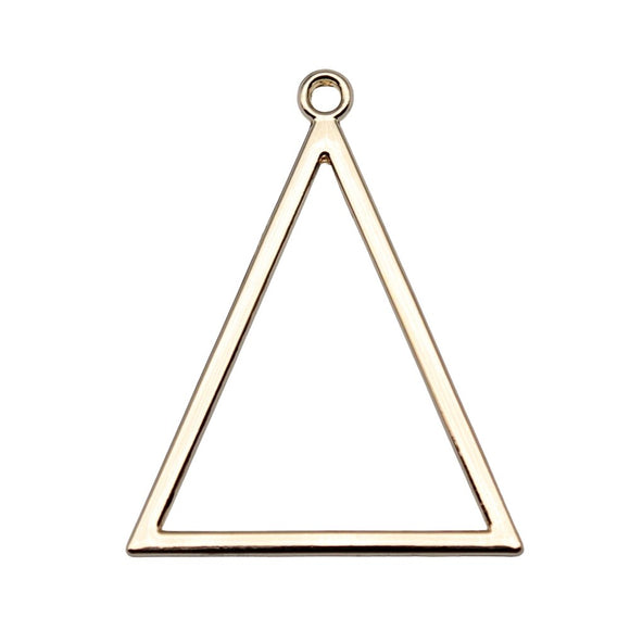 WYSIWYG 5pcs 32x40mm Triangle Charms Electrophoresis KC Gold Color Plated For DIY Jewelry Making Charms Pendant Jewelry Findings