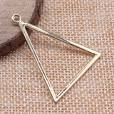 WYSIWYG 5pcs 32x40mm Triangle Charms Electrophoresis KC Gold Color Plated For DIY Jewelry Making Charms Pendant Jewelry Findings