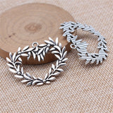 WYSIWYG 5pcs 33x43mm Antique Silver Color Heart Olive Branch Charms Pendant For DIY Jewelry Making