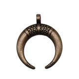 5pcs 34x27mm Horns Charm Crescent Moon Pendants For Jewelry Making Antique Silver Color Punk Cow Horn Pendants Charm ef4572