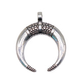 5pcs 34x27mm Horns Charm Crescent Moon Pendants For Jewelry Making Antique Silver Color Punk Cow Horn Pendants Charm ef4572