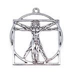 WYSIWYG 5pcs 34x30mm Antique Silver Color Da Vinci Vitruvian Man Scale Charms For Jewelry Making