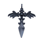 WYSIWYG 5pcs 34x44mm Black Color Gothic Wings Cross Charms Pendant For DIY Jewelry Making Handmade Jewelry Craft Findings