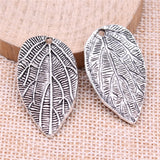 WYSIWYG 5pcs 35x21mm 3 Colors Charms Leaf Pendant Leaf Charms For Jewelry Making
