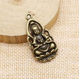 WYSIWYG 5pcs 36x18mm 3 Colors Buddhist Pendant Buddha Pendant Buddhist Charms