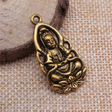 WYSIWYG 5pcs 36x18mm 3 Colors Buddhist Pendant Buddha Pendant Buddhist Charms