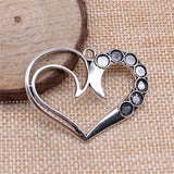 WYSIWYG 5pcs 36x45mm 7 Chakra Hollow Heart Pendant Charms Antique Silver Color For Jewelry Making Zinc Alloy Jewelry Findings