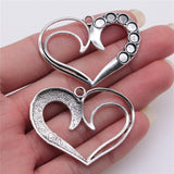 WYSIWYG 5pcs 36x45mm 7 Chakra Hollow Heart Pendant Charms Antique Silver Color For Jewelry Making Zinc Alloy Jewelry Findings