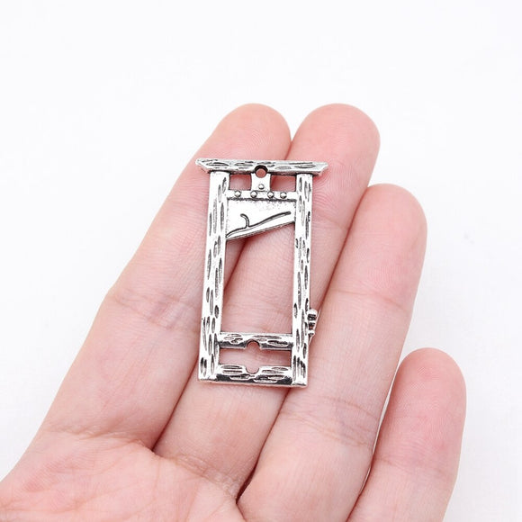 WYSIWYG 5pcs 37x22mm Antique Silver Color Guillotine Charms For Jewelry Making
