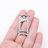 WYSIWYG 5pcs 37x22mm Antique Silver Color Guillotine Charms For Jewelry Making