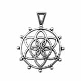 WYSIWYG 5pcs 39x30mm The Flower Of Life The Seed Of Life Charms For Jewelry Making Antique Silver Color Charms