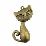 WYSIWYG 5pcs 39x32mm Big Cat Charms Pendants For Jewelry Making Antique Silver Plated Antique Bronze Color Jewelry Findings