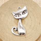 WYSIWYG 5pcs 39x32mm Big Cat Charms Pendants For Jewelry Making Antique Silver Plated Antique Bronze Color Jewelry Findings