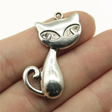 WYSIWYG 5pcs 39x32mm Big Cat Charms Pendants For Jewelry Making Antique Silver Plated Antique Bronze Color Jewelry Findings