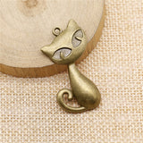 WYSIWYG 5pcs 39x32mm Big Cat Charms Pendants For Jewelry Making Antique Silver Plated Antique Bronze Color Jewelry Findings